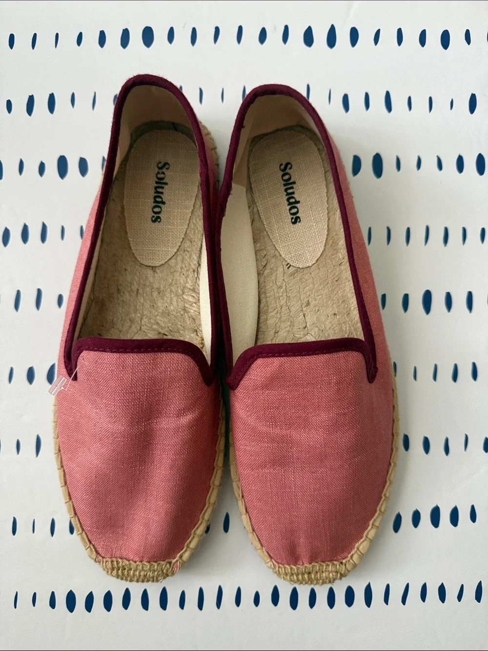 Soludos The Smoking Espadrille in Pink and Burgundy